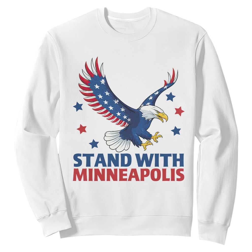Stand With Minneapolis Sweatshirt American Eagle Protest Gift TS12 White Print Your Wear