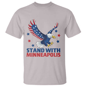 Stand With Minneapolis T Shirt American Eagle Protest Gift TS12 Ice Gray Print Your Wear