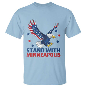 Stand With Minneapolis T Shirt American Eagle Protest Gift TS12 Light Blue Print Your Wear