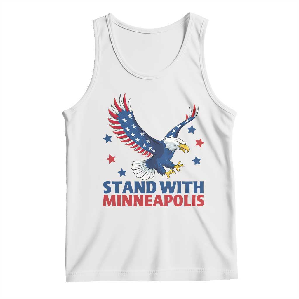 Stand With Minneapolis Tank Top American Eagle Protest Gift TS12 White Print Your Wear