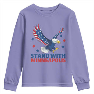 Stand With Minneapolis Youth Sweatshirt American Eagle Protest Gift TS12 Violet Print Your Wear