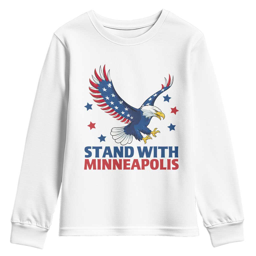 Stand With Minneapolis Youth Sweatshirt American Eagle Protest Gift TS12 White Print Your Wear