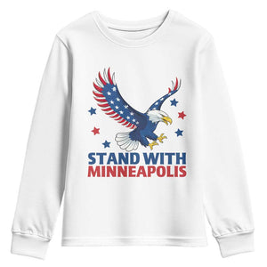 Stand With Minneapolis Youth Sweatshirt American Eagle Protest Gift TS12 White Print Your Wear