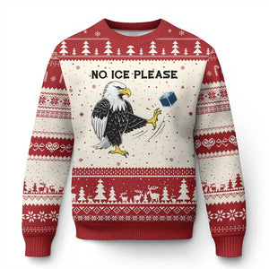 American Eagle No Ice Please Ugly Christmas Sweater Minneapolis Support Gift TS12 Beige Red Print Your Wear
