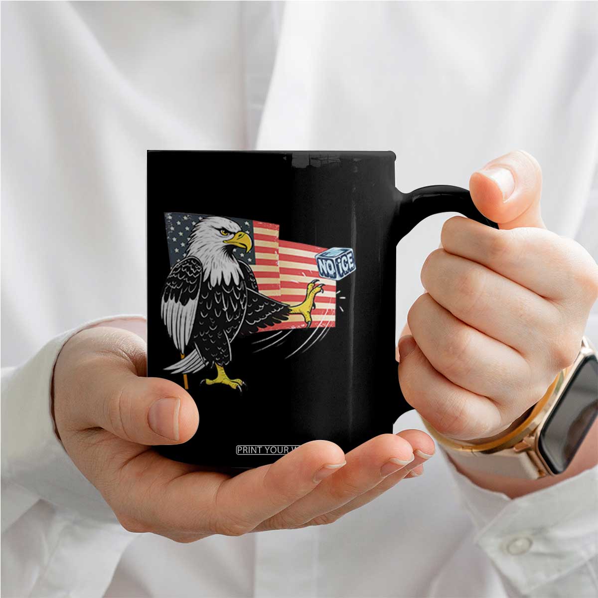 Solidarity With Minneapolis Coffee Mug American Eagle No Ice Please Support TS12 Print Your Wear