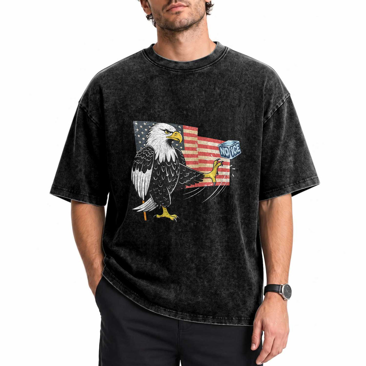 Solidarity With Minneapolis Washed Cotton T-Shirt American Eagle No Ice Please Support