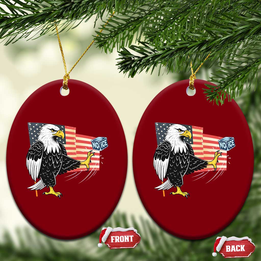 Solidarity With Minneapolis Ceramic Ornament American Eagle No Ice Please Support TS12 Print Your Wear