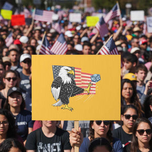 Solidarity With Minneapolis Protest Sign American Eagle No Ice Please Support TS12 Horizontal 18" × 24" Yellow Print Your Wear