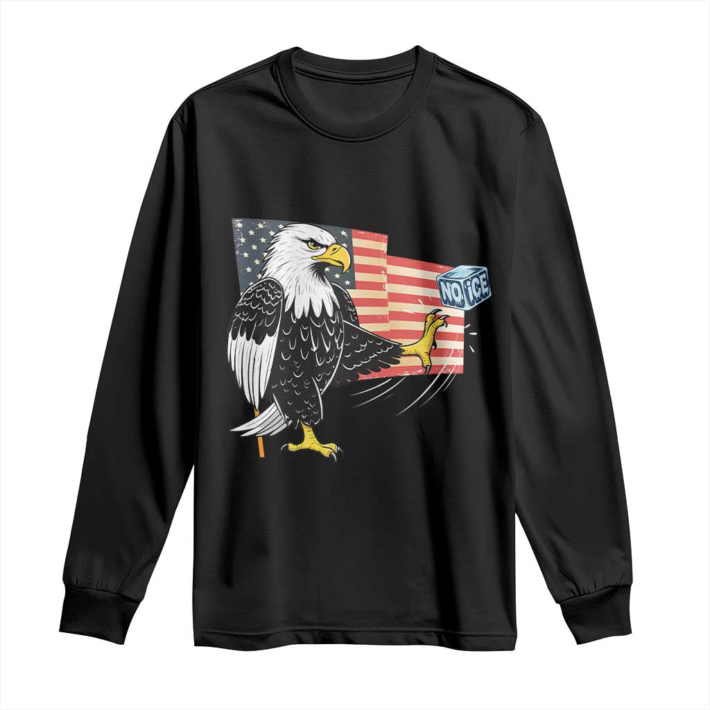 Solidarity With Minneapolis Long Sleeve Shirt American Eagle No Ice Please Support TS12 Black Print Your Wear
