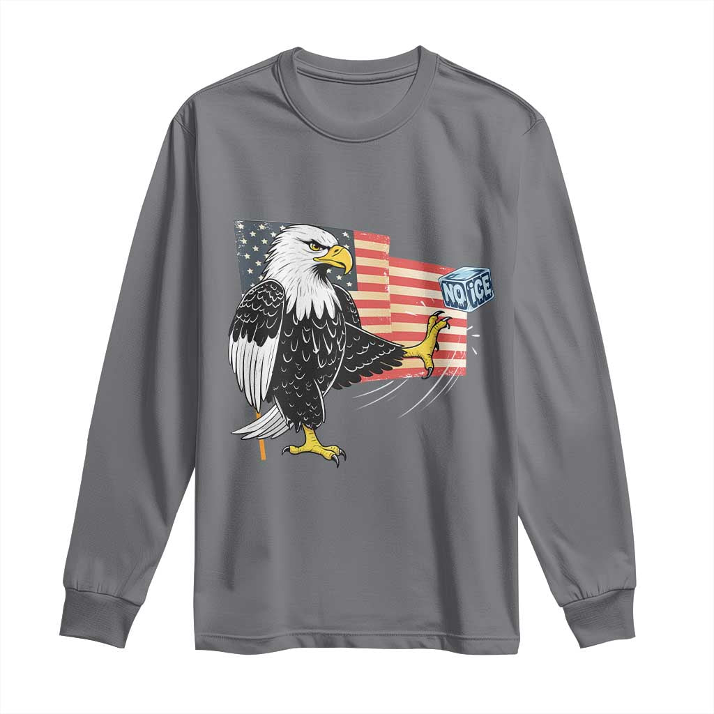 Solidarity With Minneapolis Long Sleeve Shirt American Eagle No Ice Please Support TS12 Charcoal Print Your Wear