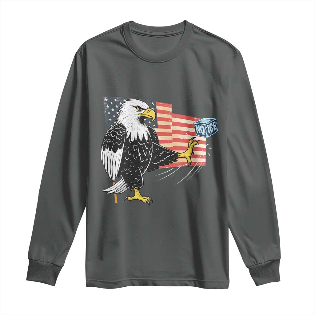 Solidarity With Minneapolis Long Sleeve Shirt American Eagle No Ice Please Support TS12 Dark Heather Print Your Wear