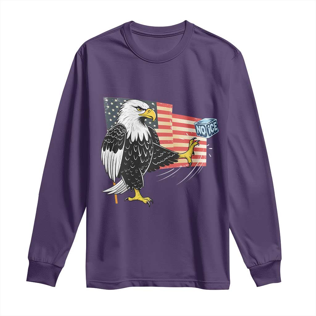 Solidarity With Minneapolis Long Sleeve Shirt American Eagle No Ice Please Support TS12 Purple Print Your Wear
