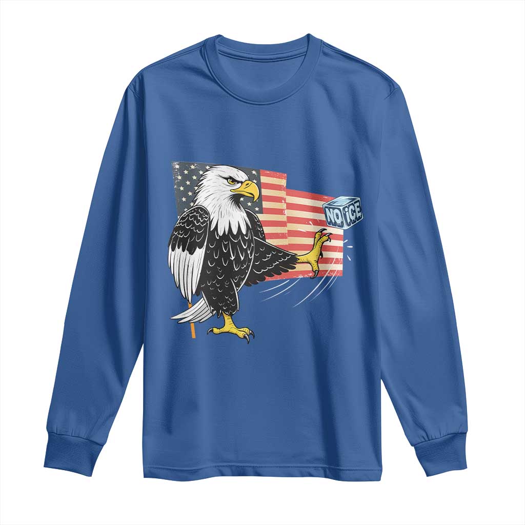 Solidarity With Minneapolis Long Sleeve Shirt American Eagle No Ice Please Support TS12 Royal Blue Print Your Wear