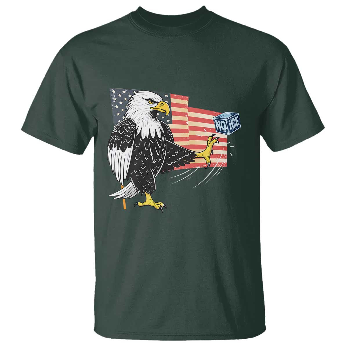 Solidarity With Minneapolis T Shirt American Eagle No Ice Please Support TS12 Dark Forest Green Print Your Wear