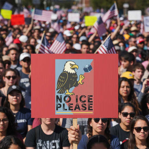 American Eagle No Ice Please Protest Sign Minnesota Protest Support Gift TS12 Horizontal 18" × 24" Red Print Your Wear