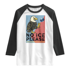 American Eagle No Ice Please Raglan Shirt Minnesota Protest Support Gift TS12 White Black Print Your Wear