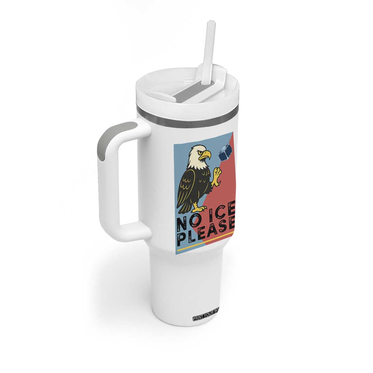 American Eagle No Ice Please Tumbler With Handle Minnesota Protest Support Gift TS12 Print Your Wear