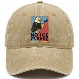 American Eagle No Ice Please Washed Cotton Baseball Cap Minnesota Protest Support Gift TS12 Print Your Wear