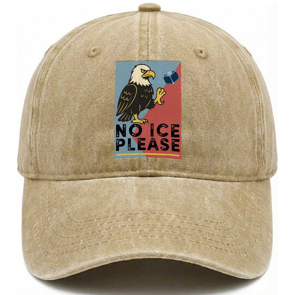 American Eagle No Ice Please Washed Cotton Baseball Cap Minnesota Protest Support Gift TS12 Print Your Wear