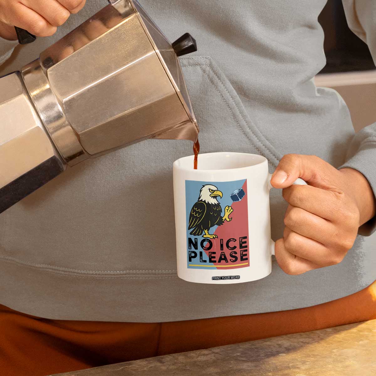 American Eagle No Ice Please Coffee Mug Minnesota Protest Support Gift TS12 Print Your Wear
