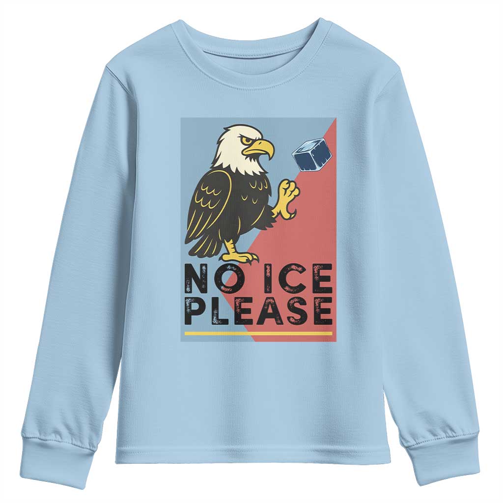 American Eagle No Ice Please Youth Sweatshirt Minnesota Protest Support Gift TS12 Light Blue Print Your Wear