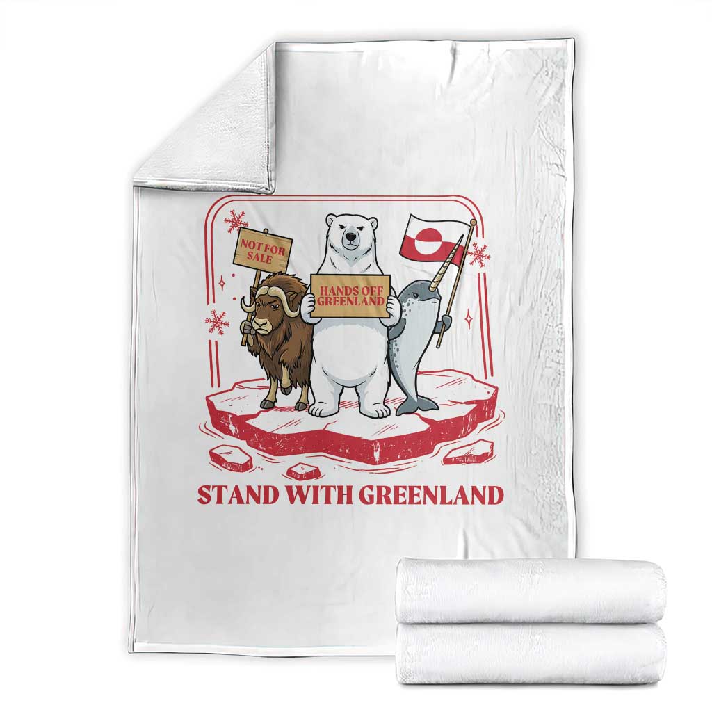 Hands Off Greenland Throw Blanket Support Greenlander Gift TS12 White Print Your Wear