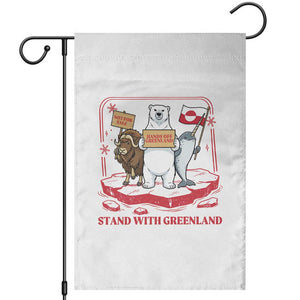 Hands Off Greenland Garden Flag Support Greenlander Gift TS12 White Print Your Wear