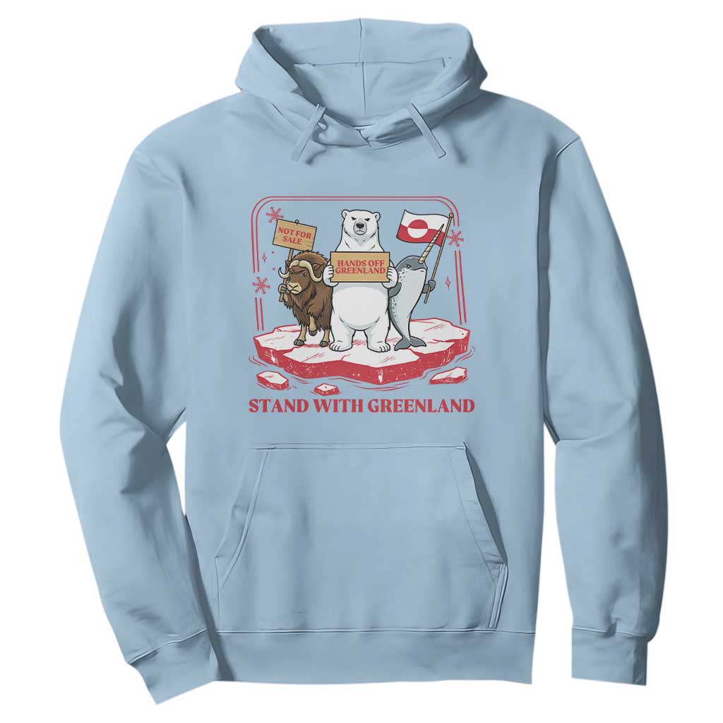 Hands Off Greenland Hoodie Support Greenlander Gift TS12 Light Blue Print Your Wear