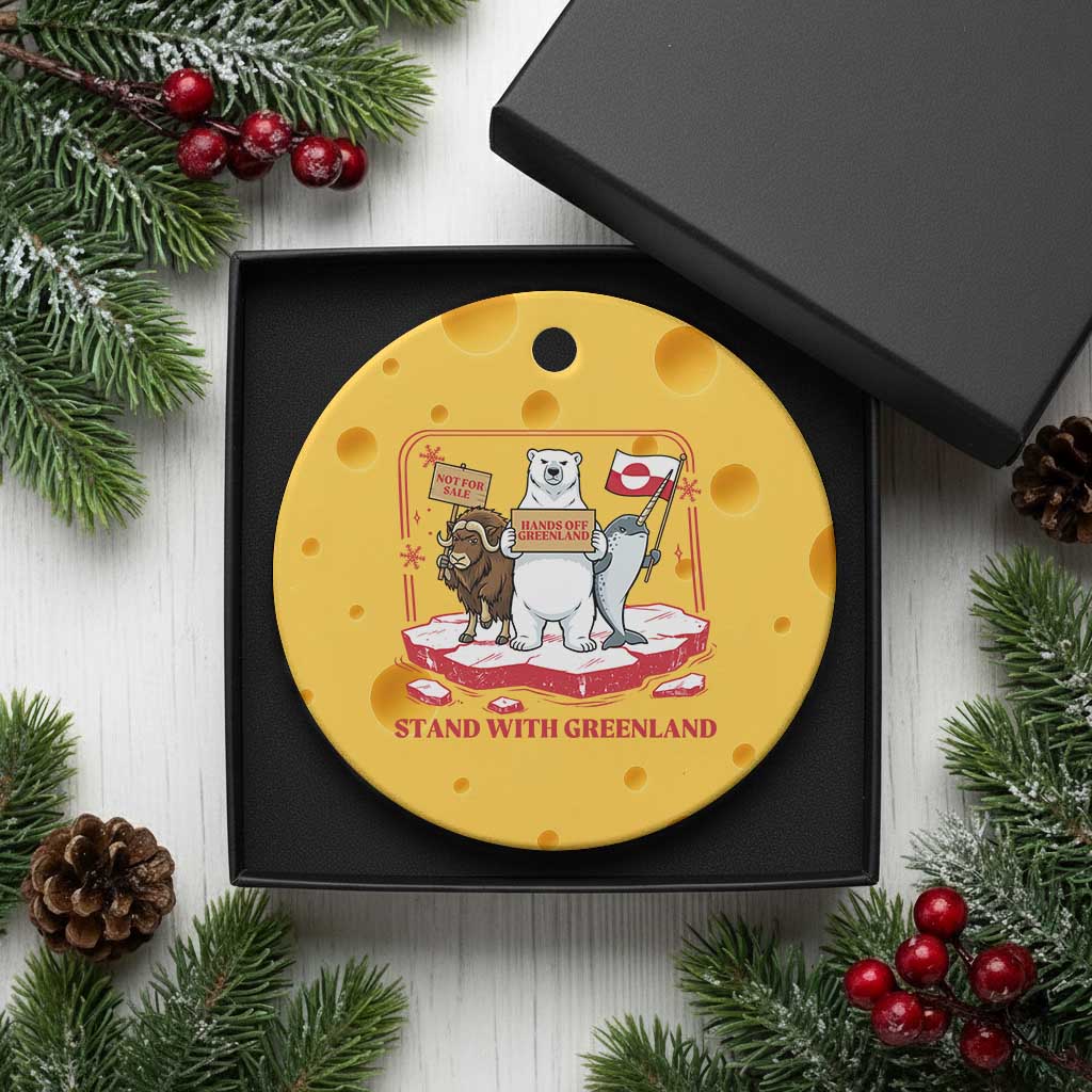 Hands Off Greenland Ceramic Ornament Support Greenlander Gift TS12 1pc Yellow Cheese Print Your Wear