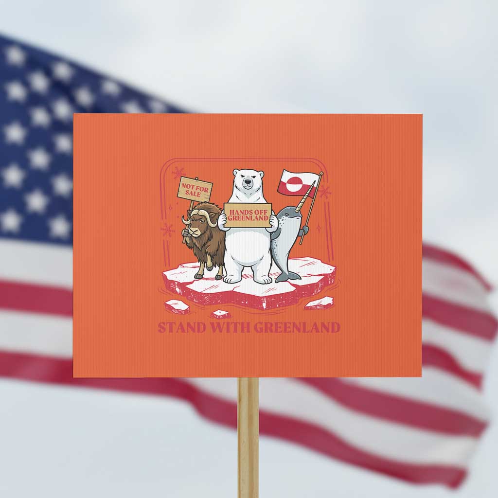 Hands Off Greenland Protest Sign Support Greenlander Gift TS12 Horizontal 18
