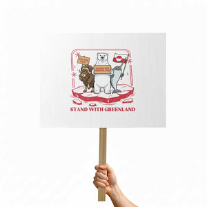 Hands Off Greenland Protest Sign Support Greenlander Gift TS12 Horizontal 18" × 24" White Print Your Wear