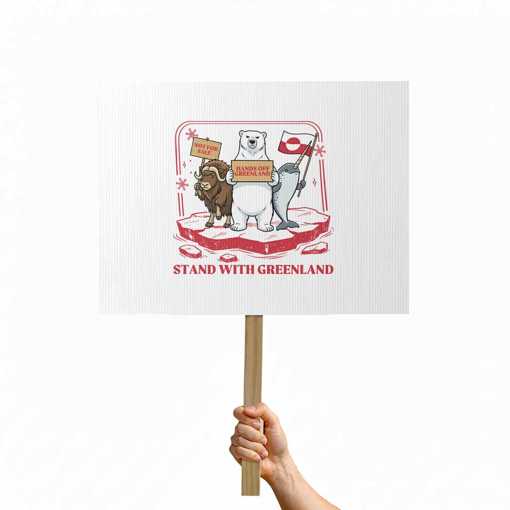 Hands Off Greenland Protest Sign Support Greenlander Gift TS12 Horizontal 18
