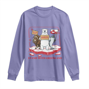Hands Off Greenland Long Sleeve Shirt Support Greenlander Gift TS12 Violet Print Your Wear