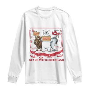 Hands Off Greenland Long Sleeve Shirt Support Greenlander Gift TS12 White Print Your Wear