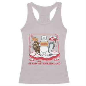 Hands Off Greenland Racerback Tank Top Support Greenlander Gift TS12 Ice Gray Print Your Wear