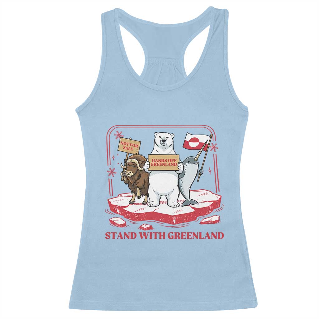 Hands Off Greenland Racerback Tank Top Support Greenlander Gift TS12 Light Blue Print Your Wear