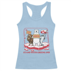 Hands Off Greenland Racerback Tank Top Support Greenlander Gift TS12 Light Blue Print Your Wear