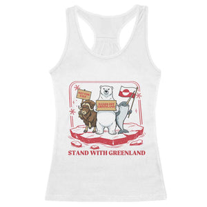 Hands Off Greenland Racerback Tank Top Support Greenlander Gift TS12 White Print Your Wear