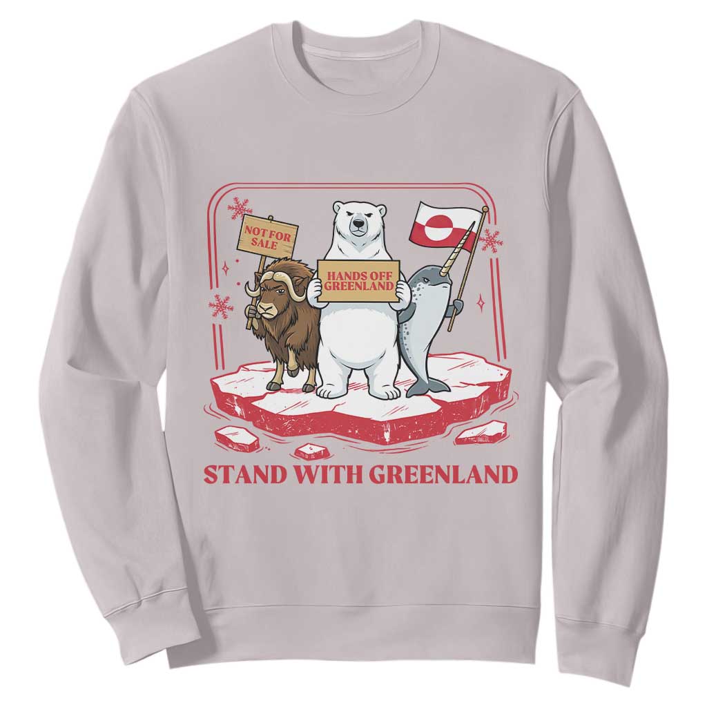 Hands Off Greenland Sweatshirt Support Greenlander Gift TS12 Ice Gray Print Your Wear
