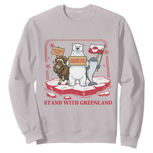 Hands Off Greenland Sweatshirt Support Greenlander Gift TS12 Ice Gray Print Your Wear