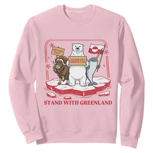 Hands Off Greenland Sweatshirt Support Greenlander Gift TS12 Light Pink Print Your Wear