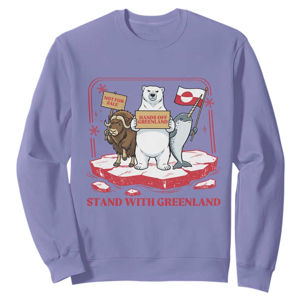 Hands Off Greenland Sweatshirt Support Greenlander Gift TS12 Violet Print Your Wear