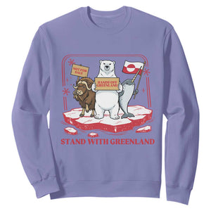 Hands Off Greenland Sweatshirt Support Greenlander Gift TS12 Violet Print Your Wear