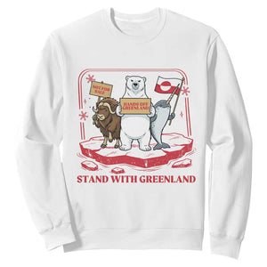 Hands Off Greenland Sweatshirt Support Greenlander Gift TS12 White Print Your Wear