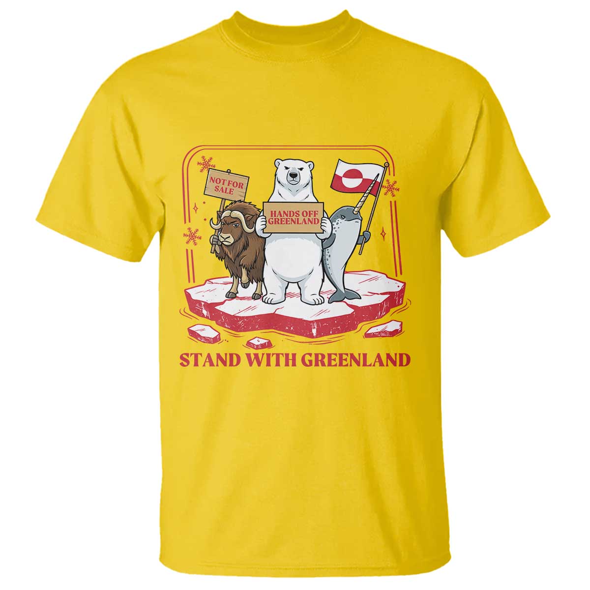 Hands Off Greenland T Shirt Support Greenlander Gift TS12 Daisy Print Your Wear