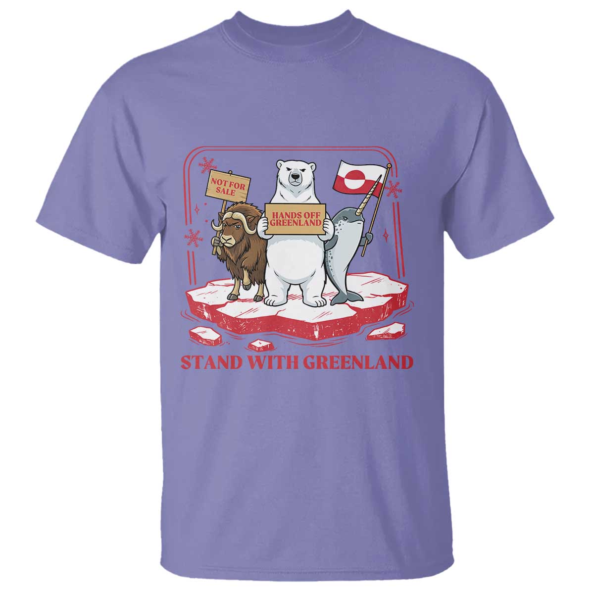 Hands Off Greenland T Shirt Support Greenlander Gift TS12 Violet Print Your Wear