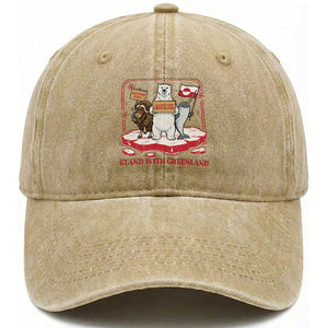 Hands Off Greenland Washed Cotton Baseball Cap Support Greenlander Gift TS12 Print Your Wear