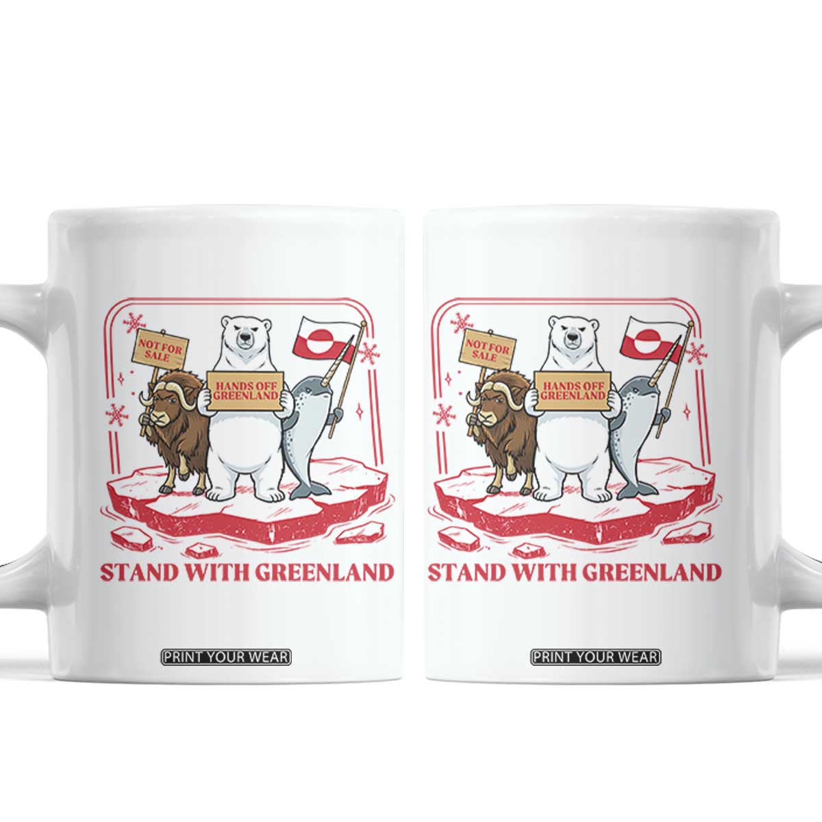 Hands Off Greenland Coffee Mug Support Greenlander Gift TS12 White Print Your Wear