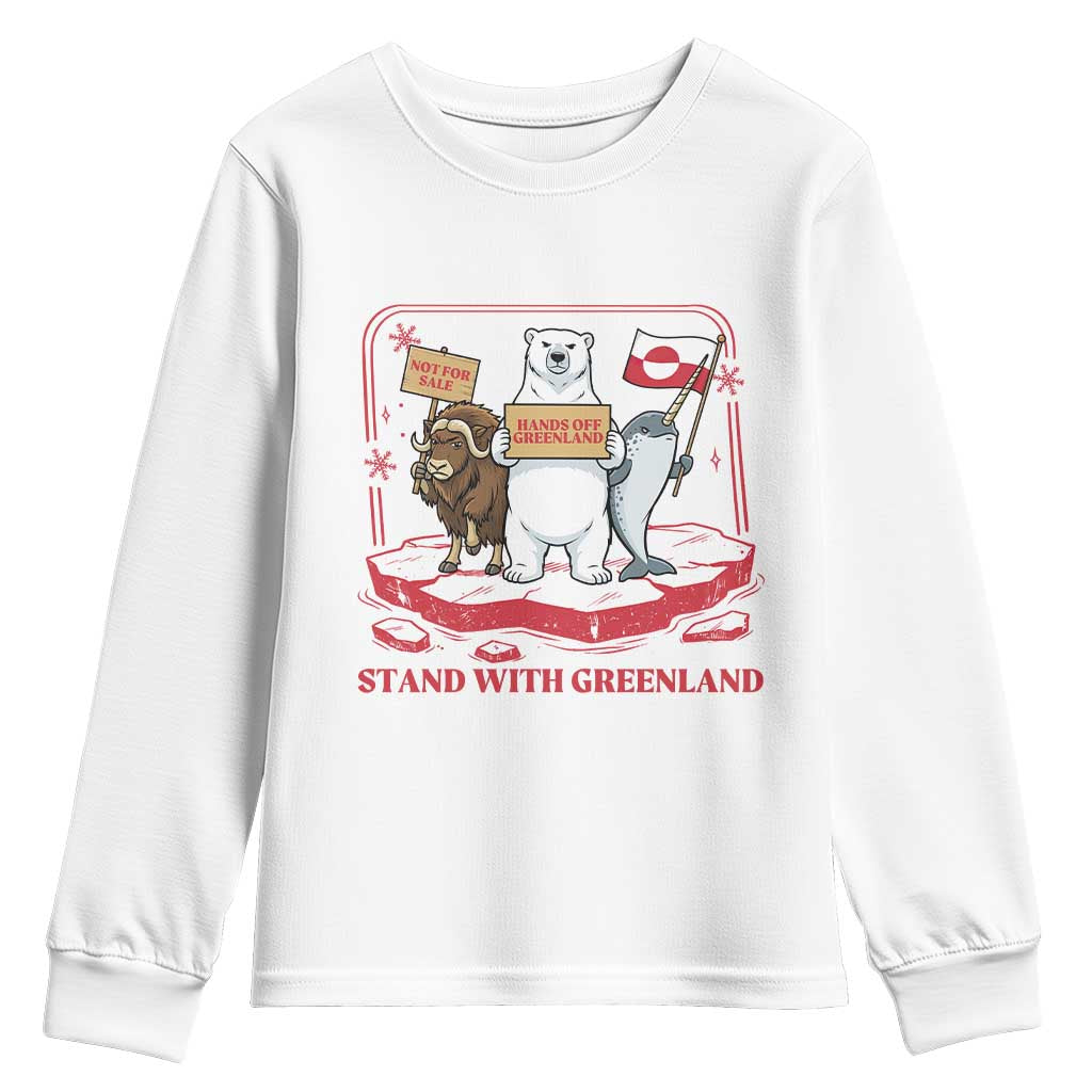 Hands Off Greenland Youth Sweatshirt Support Greenlander Gift TS12 White Print Your Wear