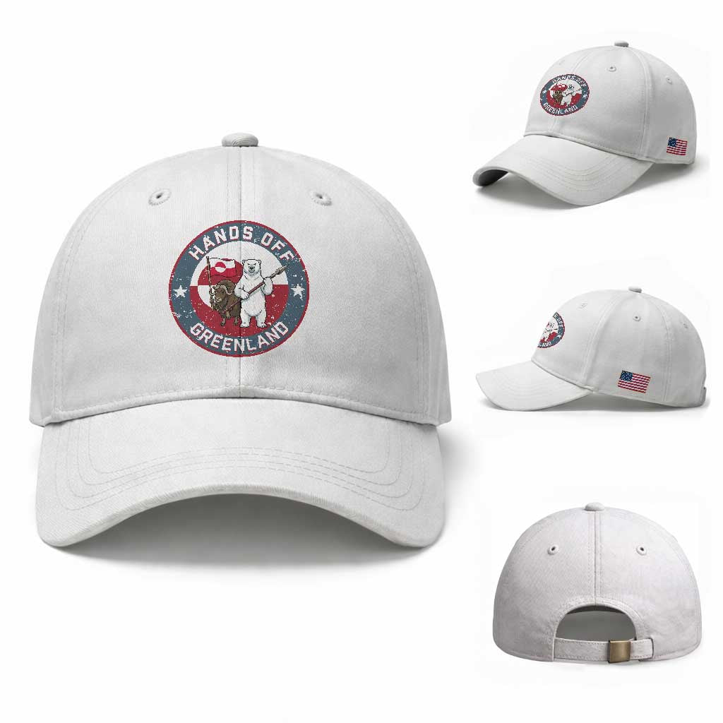Hands Off Greenland Baseball Cap Anti Authoritarian Political Gag Gift TS12 Baseball Cap Universal Fit White Print Your Wear